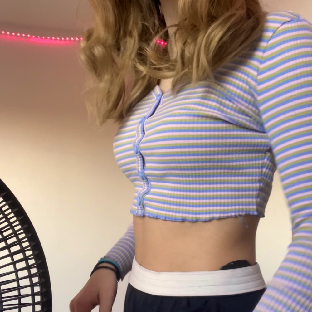 Cropped Urban Outfitters Striped Long Tee